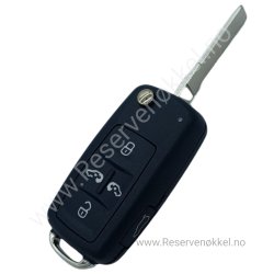 L0820VW566 - VW Nkkelskall 5knapper. (skyvedrer + bakluke p siden)